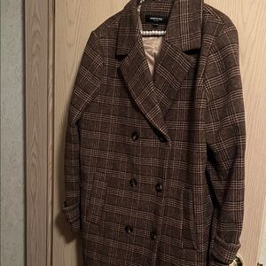 Kenneth Cole Chocolate Checkered Overcoat
